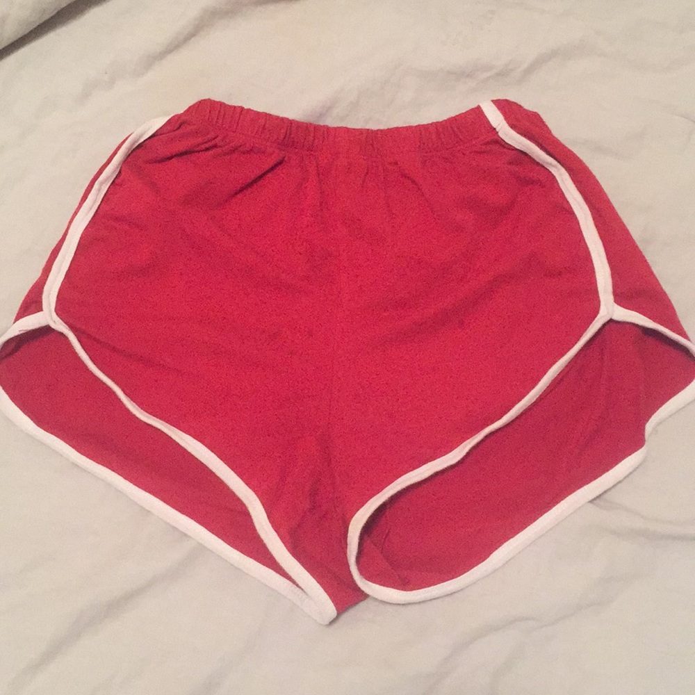 Brandy Melville Red Shorts with Stripes